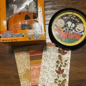 Fall Peanuts Bundle- candy bar, clock, towel